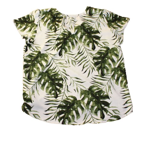 Hilary Radley Bahama Top  Size Small  Green/White - Picture 2 of 3